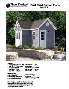 Dual Garden Structure Storage Shed Plans, Material List Included #60712