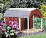 Dog House with Porch, Barn Roof Style Plans, 90204B Pet Size up to 50 lbs