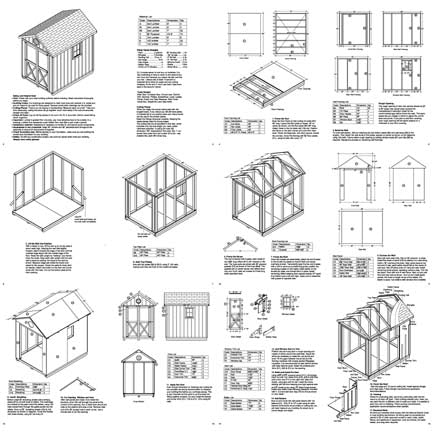 6' X 6' Gable Style Storage Shed / Playhouse Project Plans - Design ...