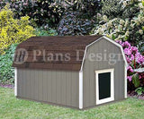 Large Dog House Plans Gambrel / Barn Roof Style 90304B, Pet Size up to 150 lbs