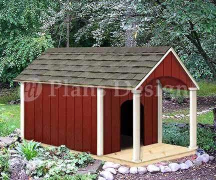 30x36 Small Dog House Plans – Gable Roof Style With Porch, Design #90204G, Paper Blueprints