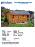 12' X 20' Storage Shed Plans, Backyard Cabin or Cottage Building, # P51220