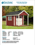 12' x 8' Cabin Loft Utility Shed with Porch Plans / Blueprints - Design #P61208