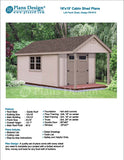 16' x 10' Cabin Pool House / Shed with Porch Plans, Material List included #P61610