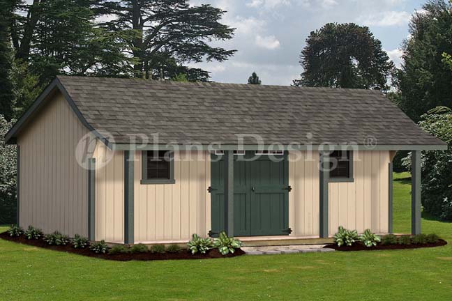 16' x 24' Guest House Garden Storage Shed with Porch Plans