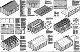 16' x 24' Guest House / Garden Storage Shed with Porch Plans - Design #P81624