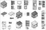 8' x 12' Garden Storage Lean-to Shed Plans / Blueprints, Material List, Detail Drawings and Step-by- Step Instructions Included #D0812L