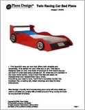 Children's Racing Car Twin Bed Woodworking Plans (Instructions) Do It Yourself, Detail Drawings and Step-by- Step Instructions Included