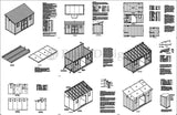 8' x 16' Garden Storage Lean-to Shed Plans / Blueprints, Material List, Detail Drawnings and Step-by- Step Instructions Included #D0816L