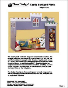 Children's Castle House Bunk / Loft Twin Bed Woodworking Plans (Instructions) Detail Drawings and Step-by- Step Instructions Included