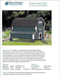 5' x 6' Chicken Coop Plans, Gambrel / Barn Roof Style Design 90506MB