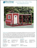 Chicken Coop with Kennel / Combo Hen House and Run Plans, Design 50410LM