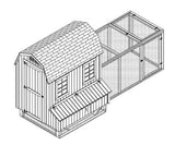 5' x 6' Chicken Coop / Hen House Plans, Gambrel / Barn Roof Style #90506B