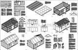 12' x 20' Garden / Utility / Storage Shed Plans, Material List , Design #D1220G