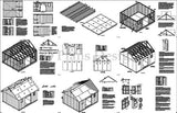 14' x 16' Reverse Gable Roof Style Storage Shed Building Plans, Design # D1416G