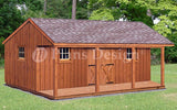 16' x 24' Guest House / Shed or Cabin Building Plans with Material List, #P51624