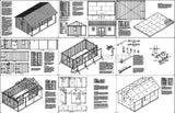 16' x 24' Guest House / Shed or Cabin Building Plans with Material List, #P51624