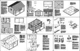 14' X 16' Storage Shed Plans, Backyard Cabin or Cottage Building, # P51416