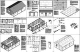 18' X 28' Storage Shed, Home Office, Guest House, Cottage or Cabin Plans #P51828