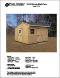 12' X 12' Saltbox Style Storage Shed Project Plans - Design # 71212