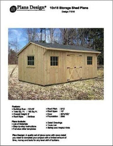 10' X 16' Saltbox Style Garden Storage Shed Project Plans - Design # 71016