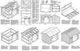 8' X 10' Saltbox Style Combo Firewood Storage Shed Project Plans -Design # 70810