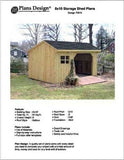 8' X 10' Saltbox Style Combo Firewood Storage Shed Project Plans -Design # 70810
