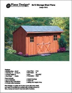 6' X 12' Saltbox Style Garden Storage Shed Project Plans - Design # 70612