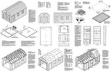 12' X 20' Car Garage, Gambrel / Barn Roof Style Project Plans - Design #31220