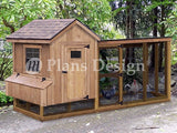 Gable Chicken Coop with Lean-to Kennel Combo Project Plans, Design 50410GL