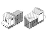 Gable Chicken Coop with Lean-to Kennel Combo Project Plans, Design 50410GL
