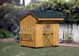 Chicken Coop Plans, 6 by 6 Duck / Hen House, Saltbox Roof Poultry Style 90606CS