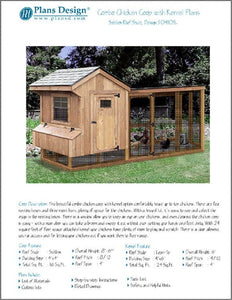 Saltbox Chicken Coop with Lean-to Kennel Combo Project Plans, Design 50410SL