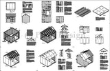 10' x 12' Deluxe Shed Plans Reverse Gable Roof Style, Material List, #D1012G