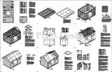 10' x 14' Utility Garden Shed Plans Reverse Gable Roof Style, Design # D1014G
