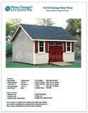 14' x 14' Reverse Gable Roof Style Shed Plans Design # D1414G, Material List
