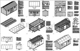 10' x 20' Building Blueprints Shed Plans Reverse Gable Roof Style Design #D1020G