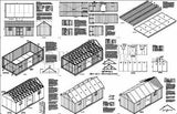 12' x 24' Shed Plans How To Build Guide, Material List Included, Design #D1224G