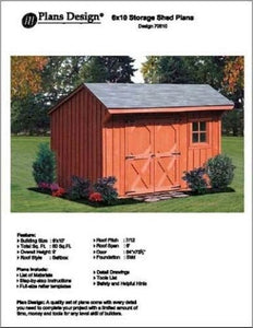 6' X 10' Saltbox Style Storage Shed Project Plans - Design # 70610