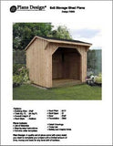 8' X 8' Saltbox Style Firewood Storage Shed Project Plans - Design # 70808