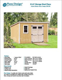 8' x 12' Deluxe Back Yard Storage Modern Shed Project Plans, Do it yourself D0812M