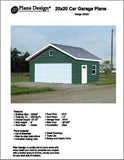 20' X 20' Car Garage Project Plans, Material List Included - Design #52020