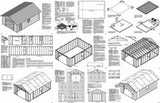 16' X 24' Car Garage Project Plans, Material List Included - Design #51624