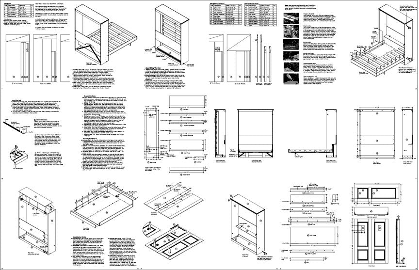 Murphy 2-Panel Frame Queen Wall Bed Plans, Design 5QVWB – Plans Design
