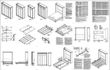 Murphy Twin, Full, Queen and King Wall Bed Plans, Design 1AVWB