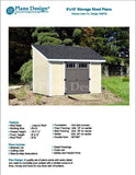 8' x 10' Garden Storage Lean-to Shed Plans / Blueprints, Material List, Detail Drawnings and Step-by- Step Instructions Included #D0810L