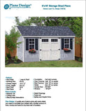 8' x 16' Garden Storage Lean-to Shed Plans / Blueprints, Material List, Detail Drawnings and Step-by- Step Instructions Included #D0816L