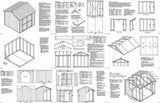 8' X 8' Gable Storage Shed Floor Plans -Design #10808
