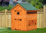 Chicken Coop Plans, 6 by 6 Full Size Kennel / Hen House, Gable Roof 90606CG