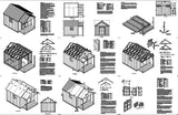 16' x 12' Potting Patio / Garden Porch Shed Plans, Material List Included #P71612
